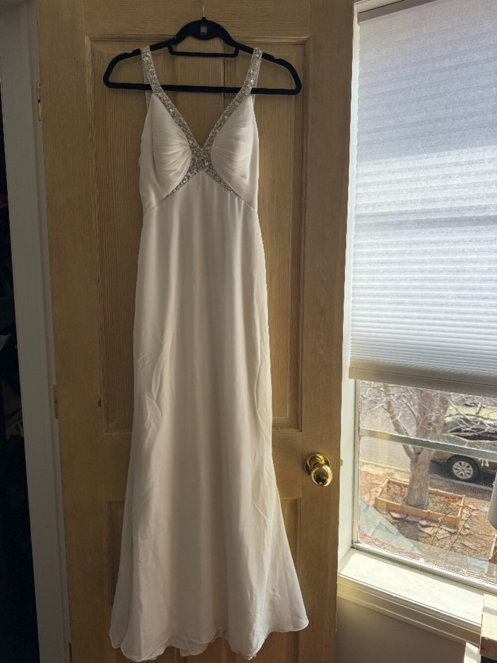 Faviana Couture Ivory Beaded Prom Dress | Size 6 Elegant Formal Gown